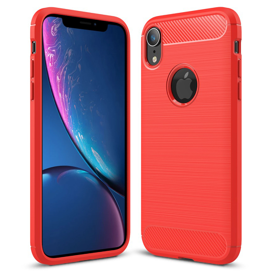 Flexi Slim Carbon Fibre Case for Apple iPhone XR (Red)